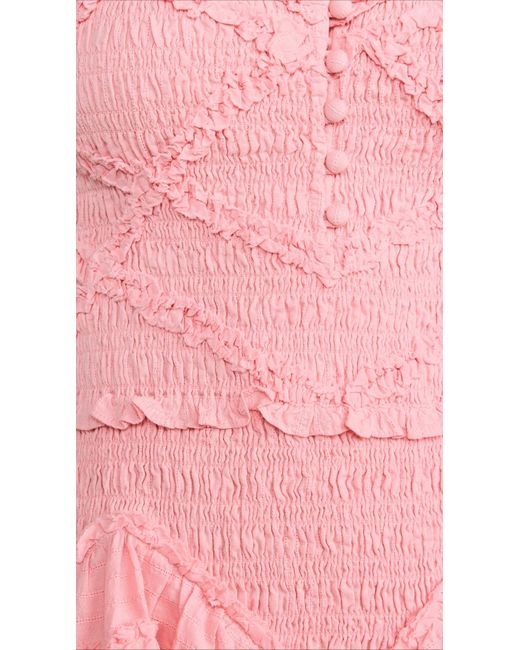 LoveShackFancy Pink Arsinia Dress Bubblegu