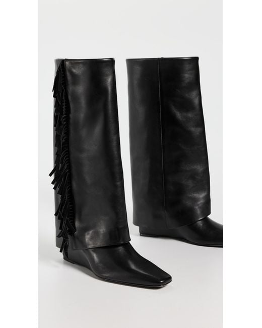 Jonathan Simkhai Black Quinn Leather Fringe Boots