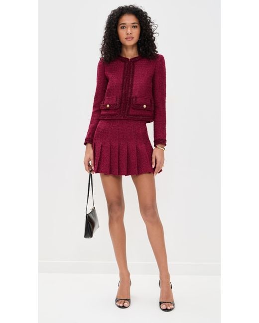 Alice + Olivia Red Landon Cropped Box Jacket