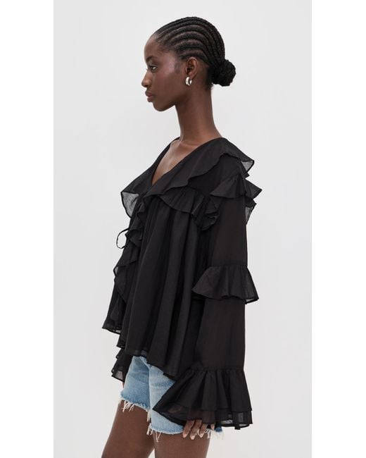 Show Me Your Mumu Black Joss Ruffle Top