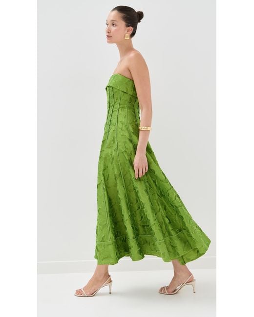 jonathan simkhai green dress Kally SL Draped Midi Dress  shoprodeodrive