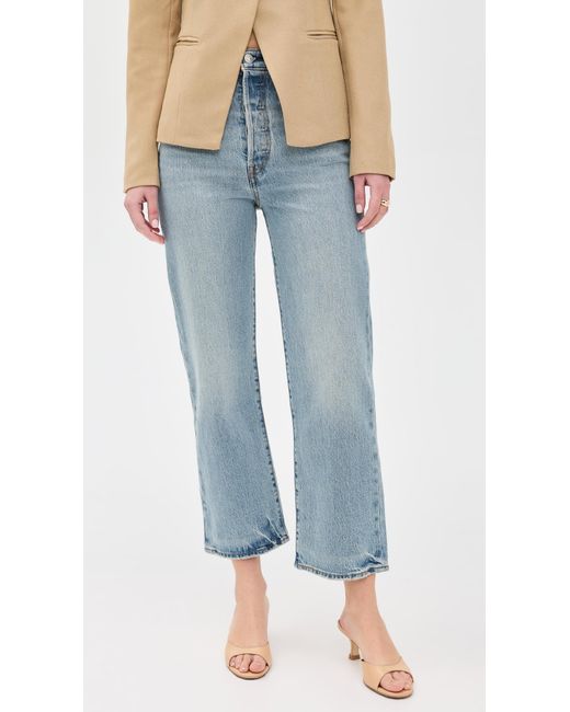 Levi's Blue Ribcage Straight Ankle Jeans Let's Share