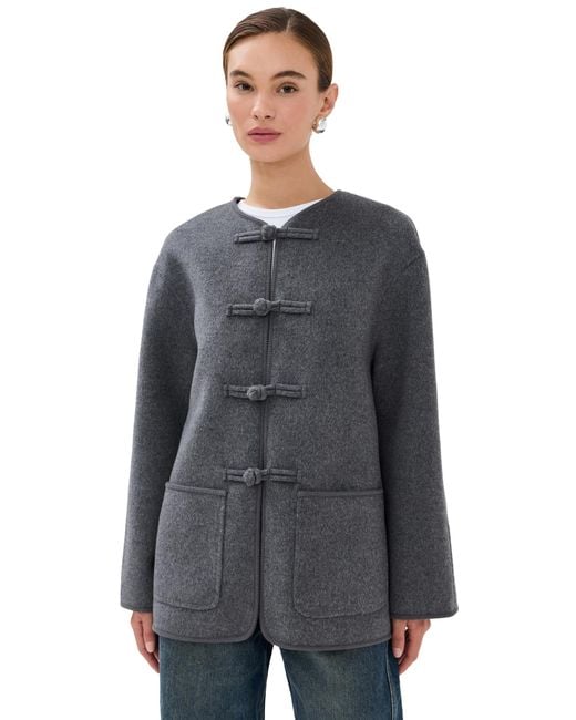 Rohe Gray Mandarin Double Faced Wool Jacket