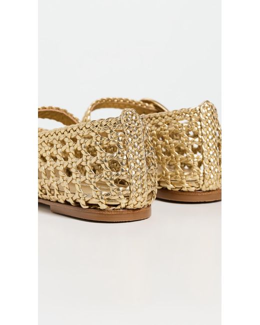 Larroude Metallic Verona Macrame Ballet Flats