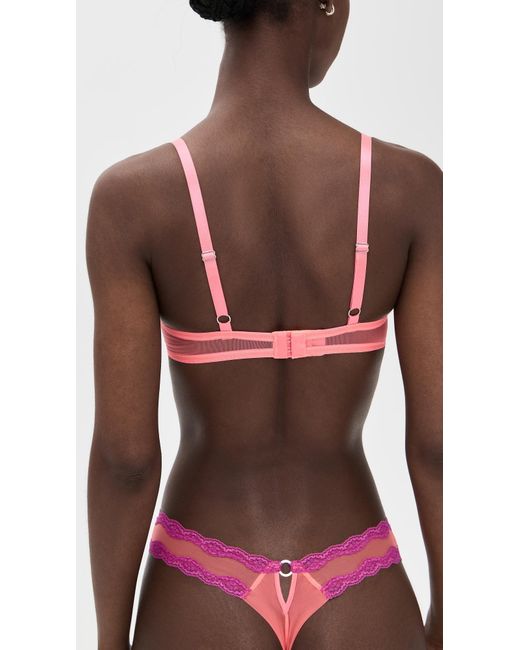 Fleur du Mal Red Sheer Tulle Thong