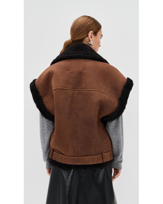 Halfboy Black Aviator Shearling Vest