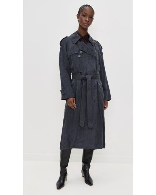 Helmut Lang Blue Fluid Trench