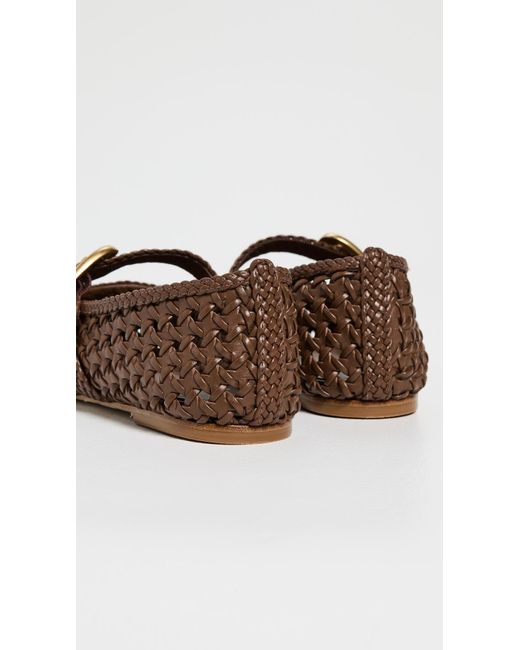 Larroude Brown Verona Macrame Flats