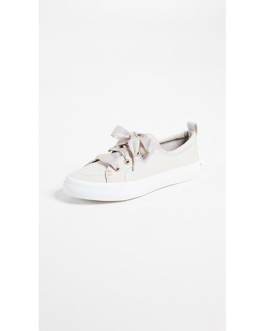 Sperry Top Sider Crest Vibe Satin Lace Sneakers in White Lyst