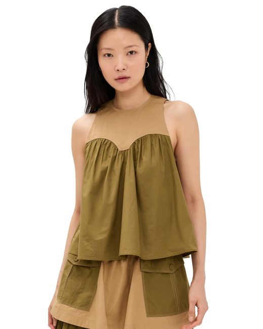 Ulla Johnson Green Kali Top