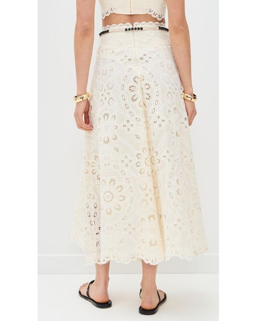 Zimmermann Natural Rhiannon Embroidered Skirt