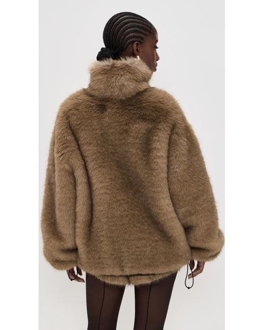 MSGM Brown Faux Fur Jacket
