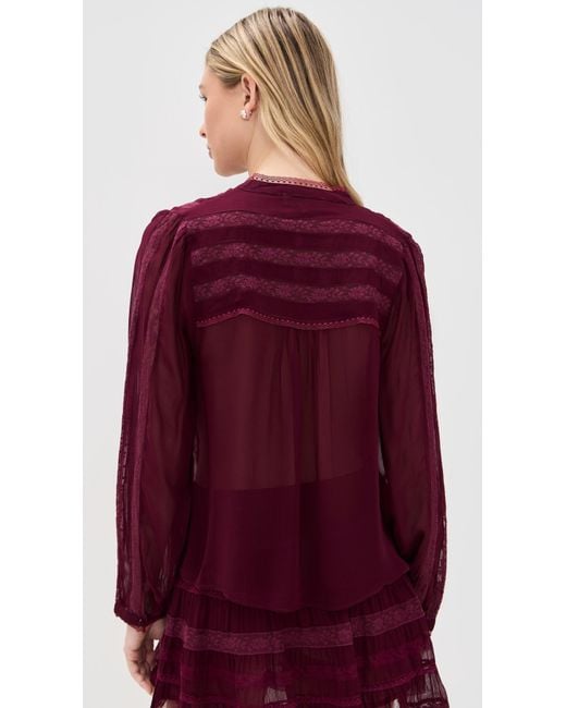 LoveShackFancy Red Alvynne Top