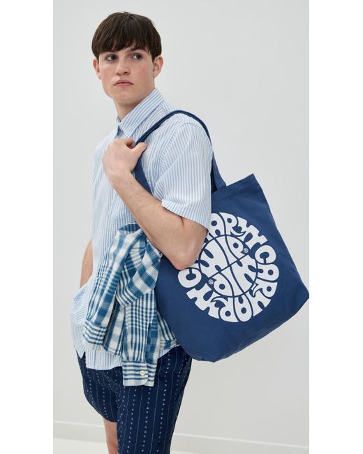 Carhartt Blue Canvas Graphic Tote for men