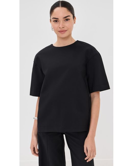 Jonathan Simkhai Black Aude Short Sleeve Top