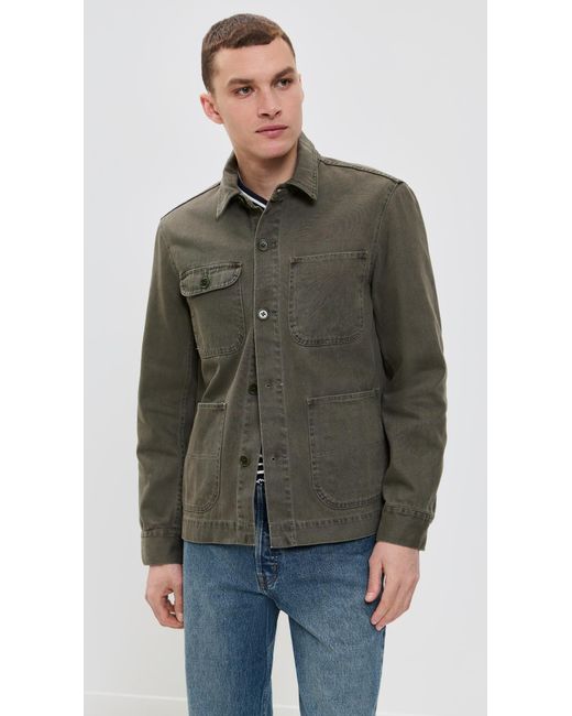 Alex Mill Black Garment Dyed Work Jacket for men