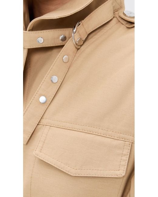 Ganni Natural Classic Summer Suiting Cowl Neck Long Dress
