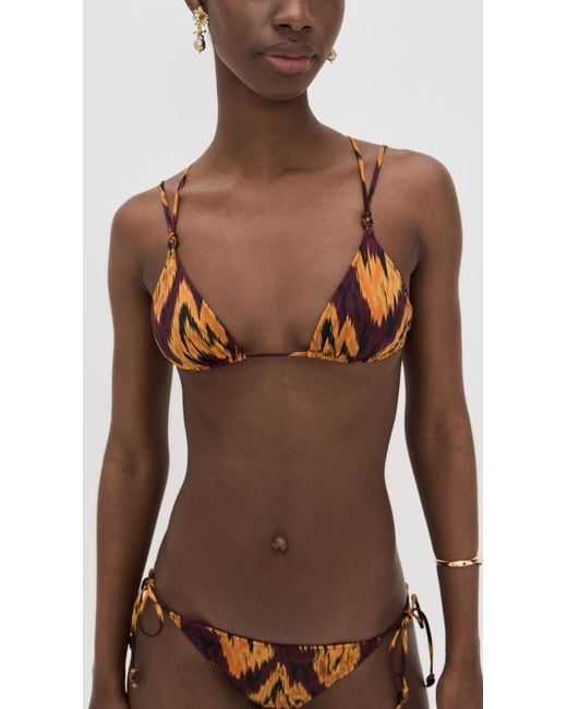 Ulla Johnson Brown Kianna String Tringle Bikini Top