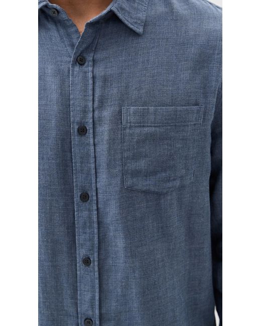 Vince Blue Double Face Long Sleeve Shirt for men