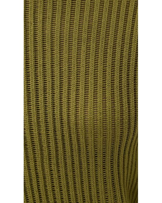 Theory Green Easy Open Neck Sweater