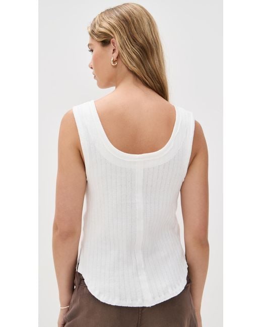 Free People White Bryson Henley Tank