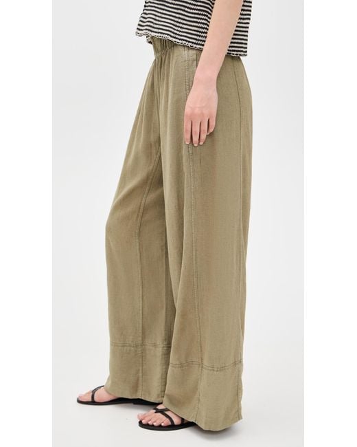 Free People Natural Days End Linen Pull On Pants
