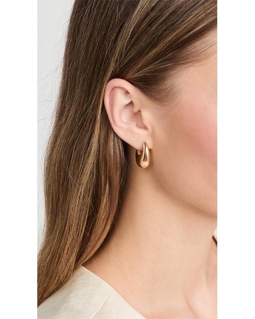 Annika Inez Metallic Large Sloping Hinge Hoops