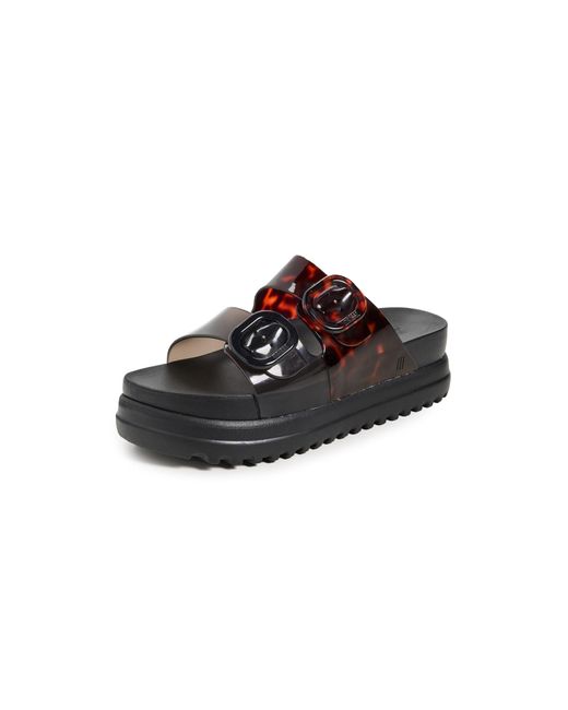 Melissa Black Cozy Platform Jelly Sandals
