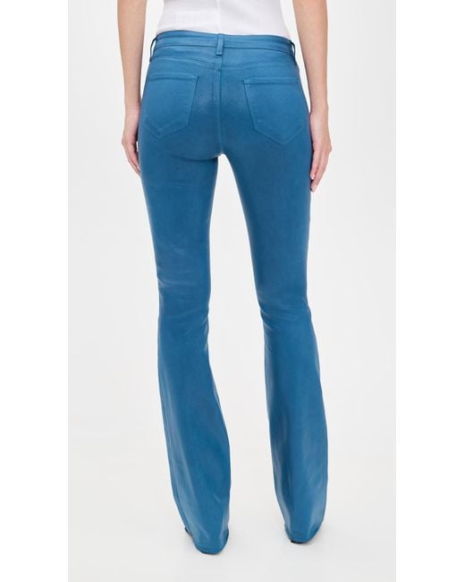 L'Agence Blue Ruth Raw Hem Straight Jeans