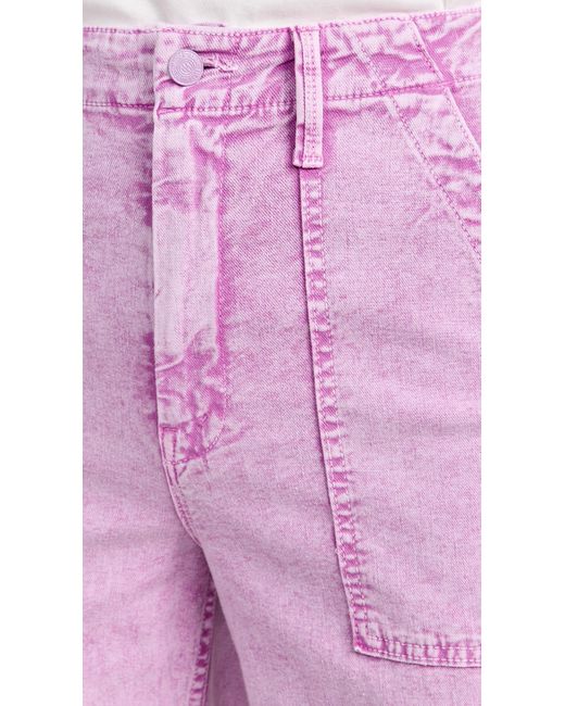 Mother Pink High Waisted Patch Pocket Spinner Heel Jeans