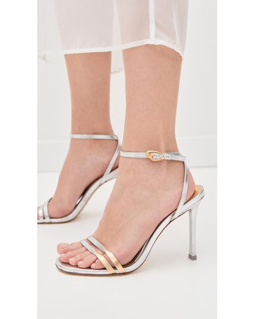 Larroude White Vesper Sandals