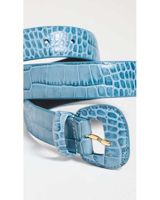 Andersons Blue Narrow Semi Formal Mock Croc Print Belt
