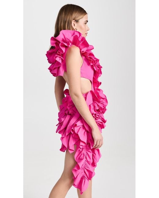 AKNVAS Pink Olive Ruffle Dress