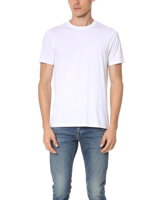 Vince Blue Short Sleeve Pima Crew Neck Tee for men