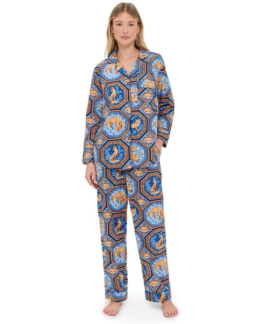 Printfresh Blue Long Pajama Set