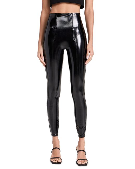 Spanx Black Faux Patent Leather Leggings