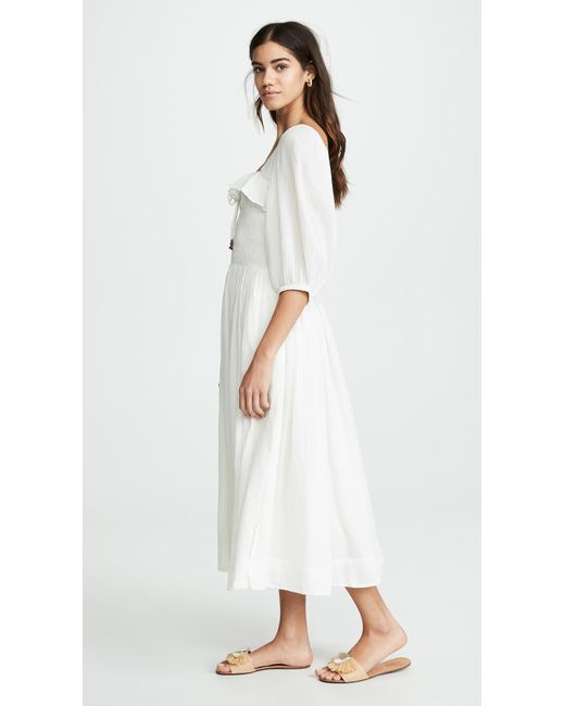 free people oasis midi dress white Oasis Midi Dress | Square Neck Dress