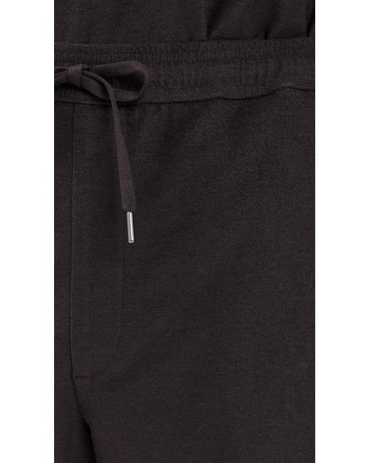 Theory Black Soft Terry Drawstring Shorts 7.75 for men