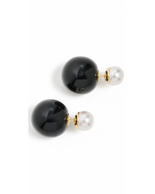 Shashi Black Double Ball Earrings