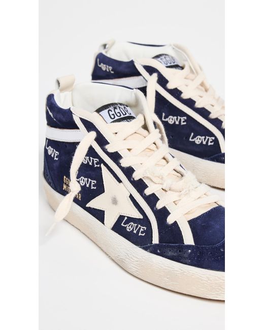 Golden Goose Deluxe Brand Blue Mid Star Suede Upper With Embroidery Sneakers