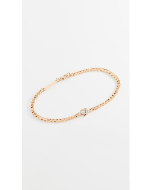 Zoe Chicco 14k Floating Diamond Heart Chain Bracelet in Yellow Gold