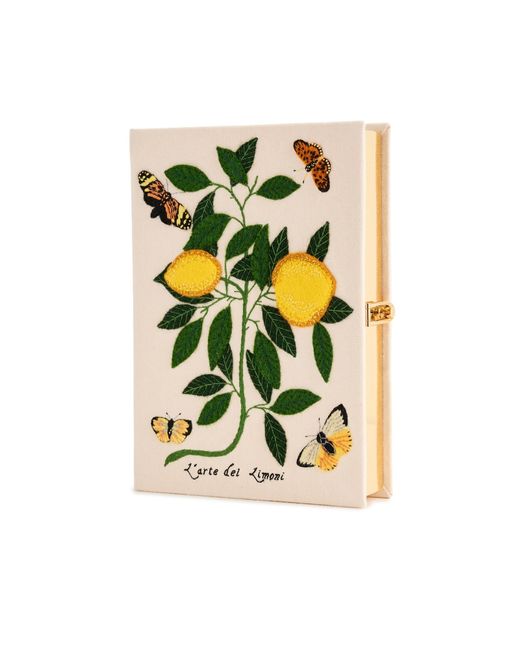 Olympia Le-Tan Multicolor Lemons And Butterflies Book Clutch