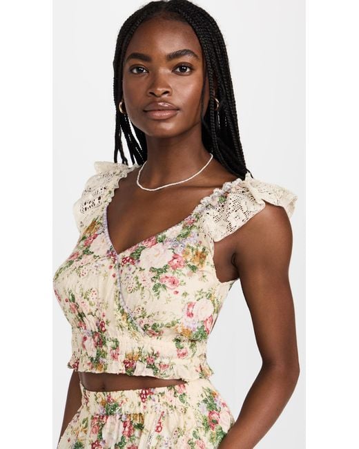 LoveShackFancy Lace Drea Crop Top Lyst Canada
