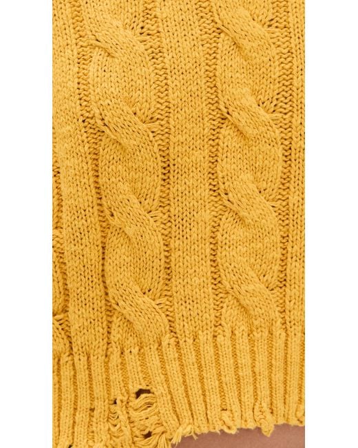 Denimist Orange Boxy Cable Sweater