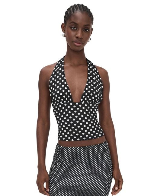 Miaou Black Mathilde Halter Top