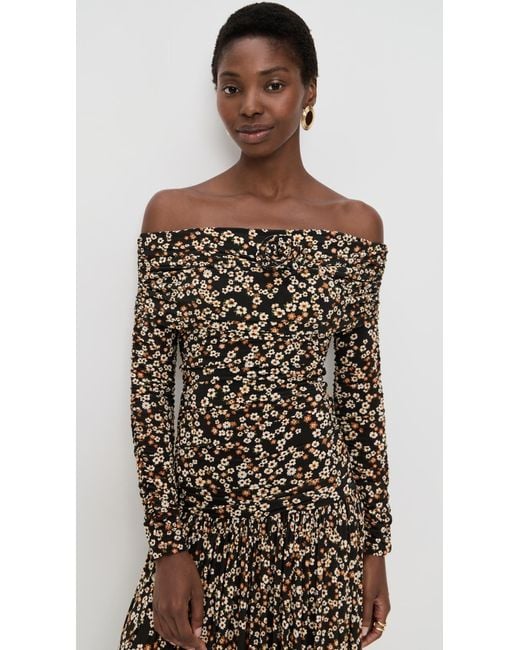Farm Rio Multicolor Tiny Flowers Long Sleeve Maxi Dress