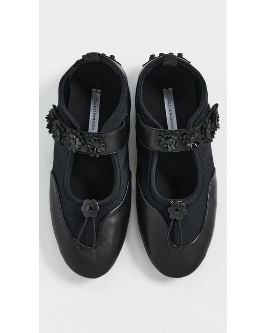 CECILIE BAHNSEN Black Neoprene Bess Mary Jane Flats