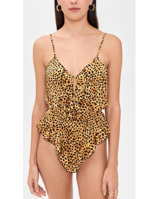 Versace Black Underwear Cheetah Allover Silk Satin Bodysuit