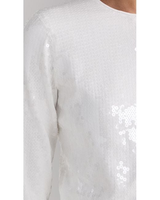 Theory White Sequin Cardigan