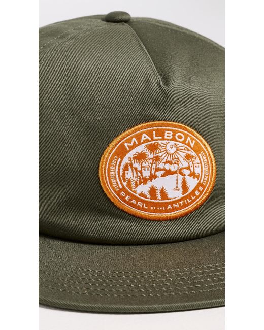 Malbon Green Horizon Snapback Cap for men